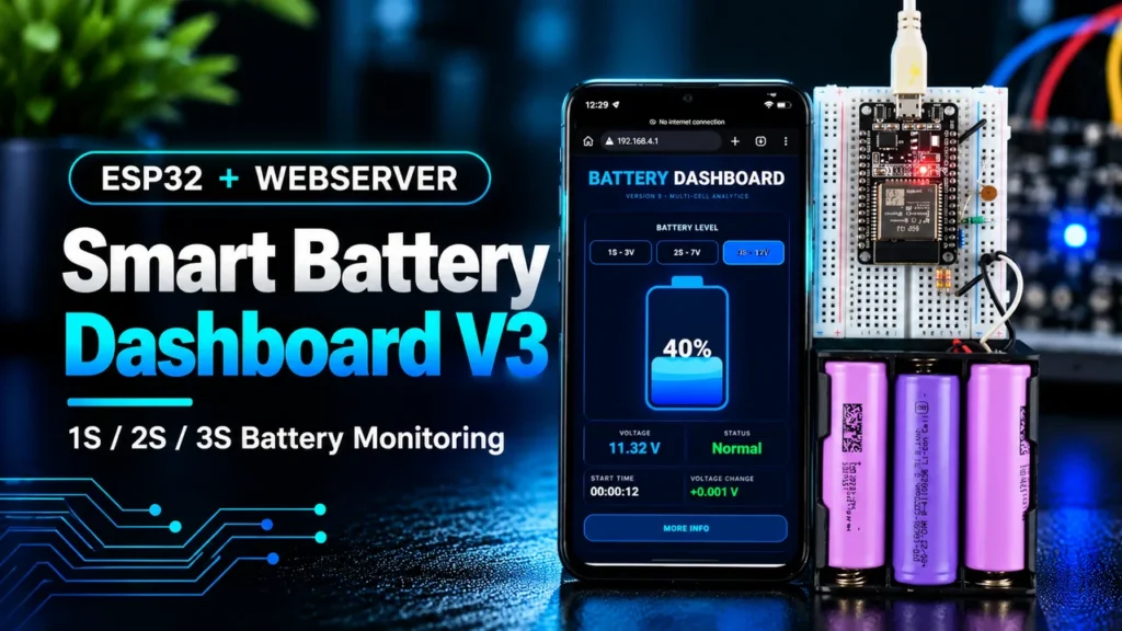 ESP32 Smart Battery Dashboard V3