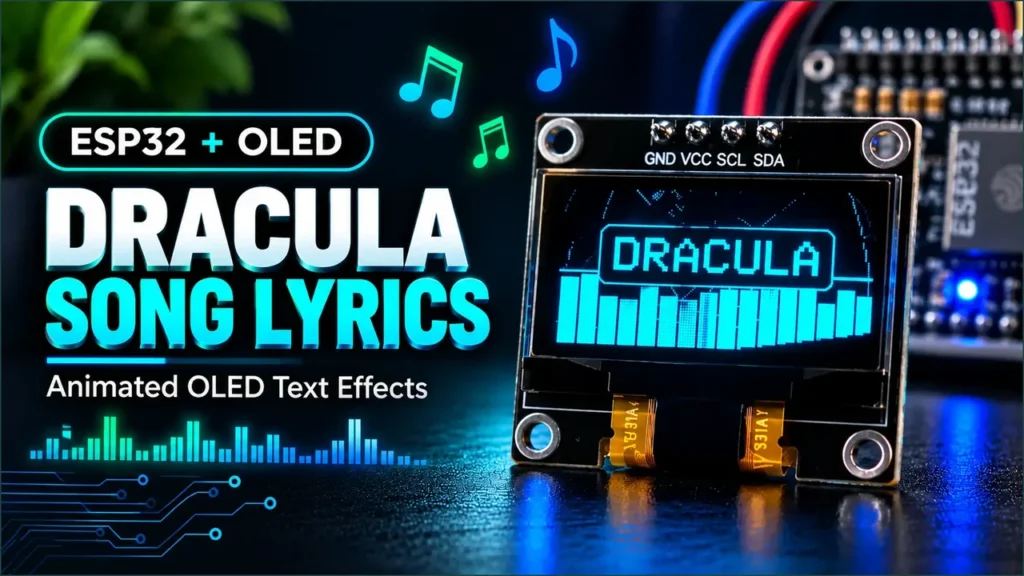 ESP32 OLED Dracula Lyrics Visualizer